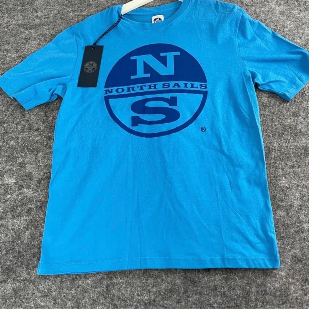 North Sails  Shirt Mens Medium Tee Blue Cotton  Short Sleeve Logo NEW N328